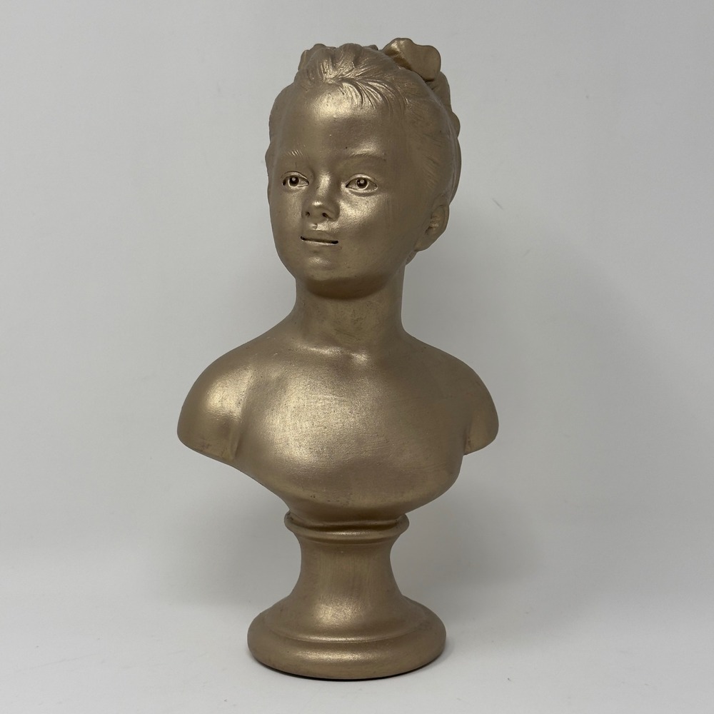 Gold Gilt Louise Brongniart Bust Sculpture After Jean-Antoine Houdon